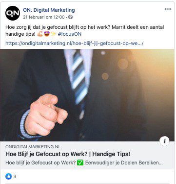 Social media tip voorbeeld